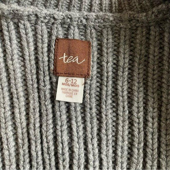 Tea Collection Grey Fair Isle Pattern Knit Zippered Sweater 6-12m - Picture 4 of 6